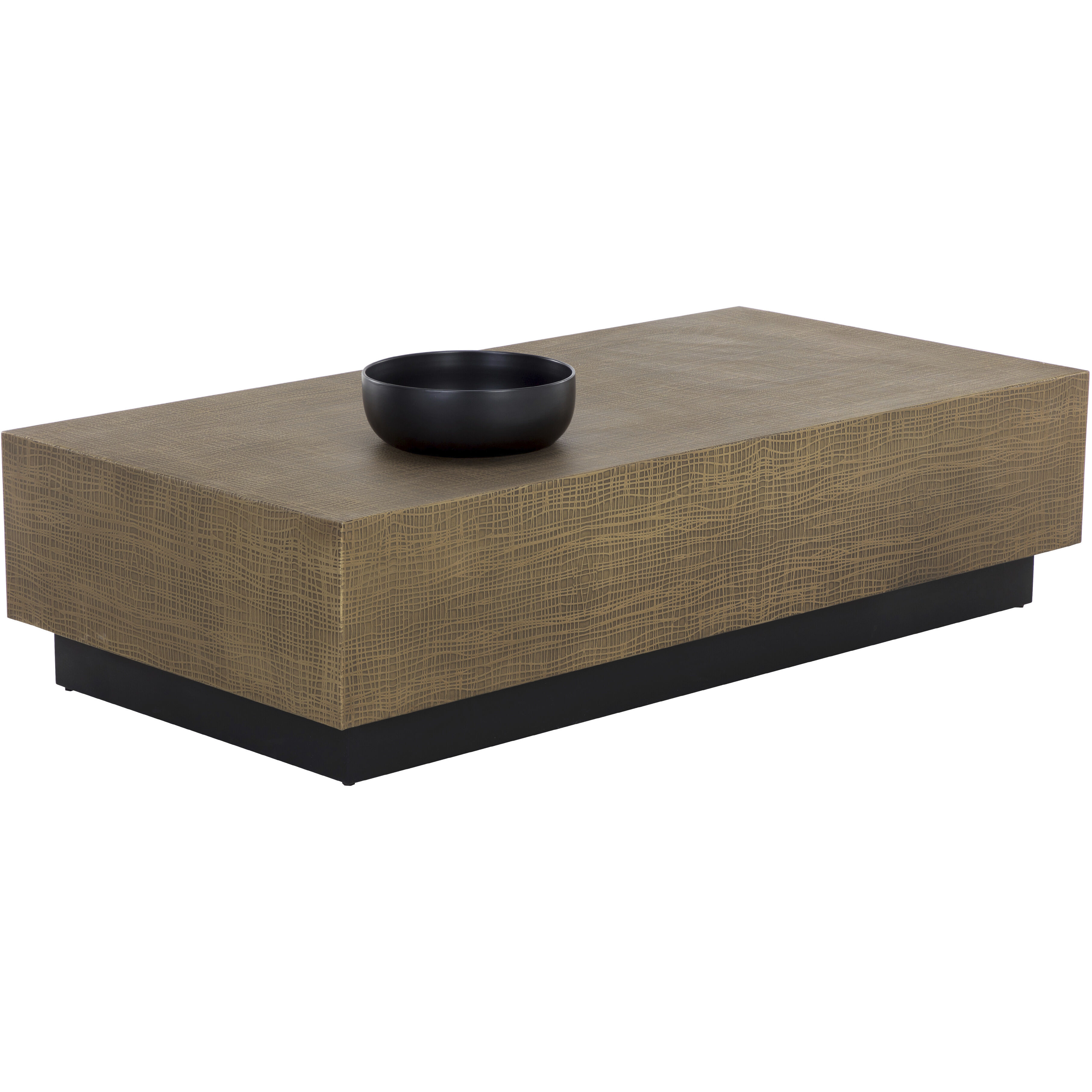 Albans 60 X 30 inch Brass / Black Coffee Table